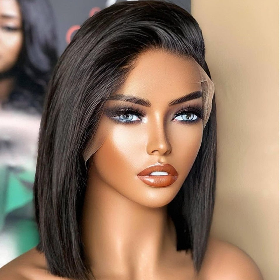 Front Lace Short Wave Human Hair Wig with Multiple Lengths & Color Options