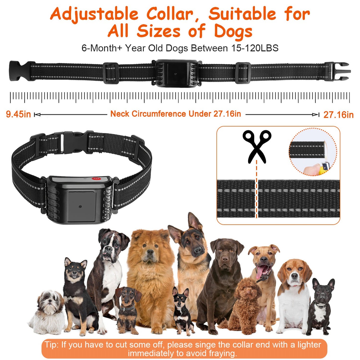 Wireless Dog Training Collar with 0-9 Levels, Beep Vibration Shock, Waterproof, 990Ft Range