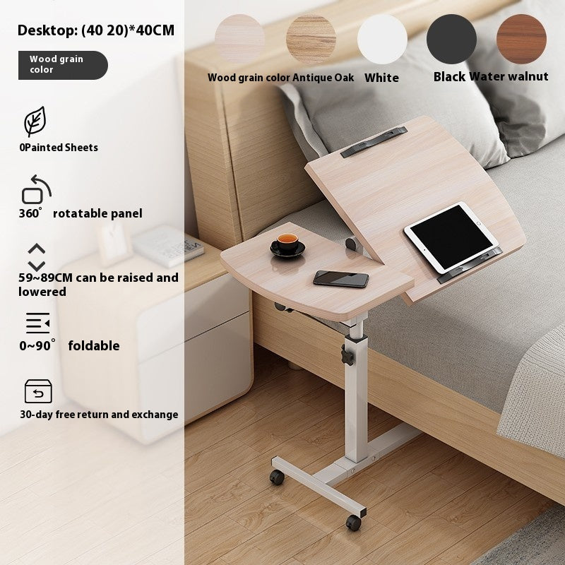 Adjustable Laptop Bedside Table - Portable, Rotating, Modern Design