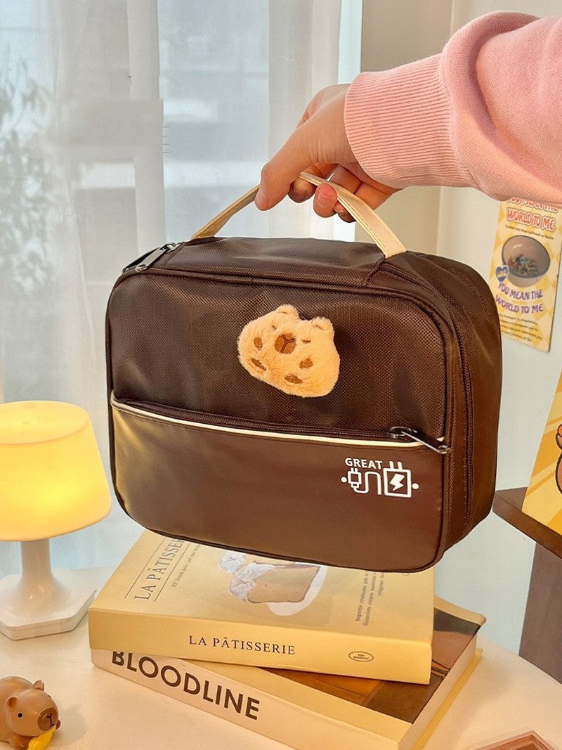 Large Capacity Multi-Function Cosmetic Bag with Multiple Layers for Travel and Storage