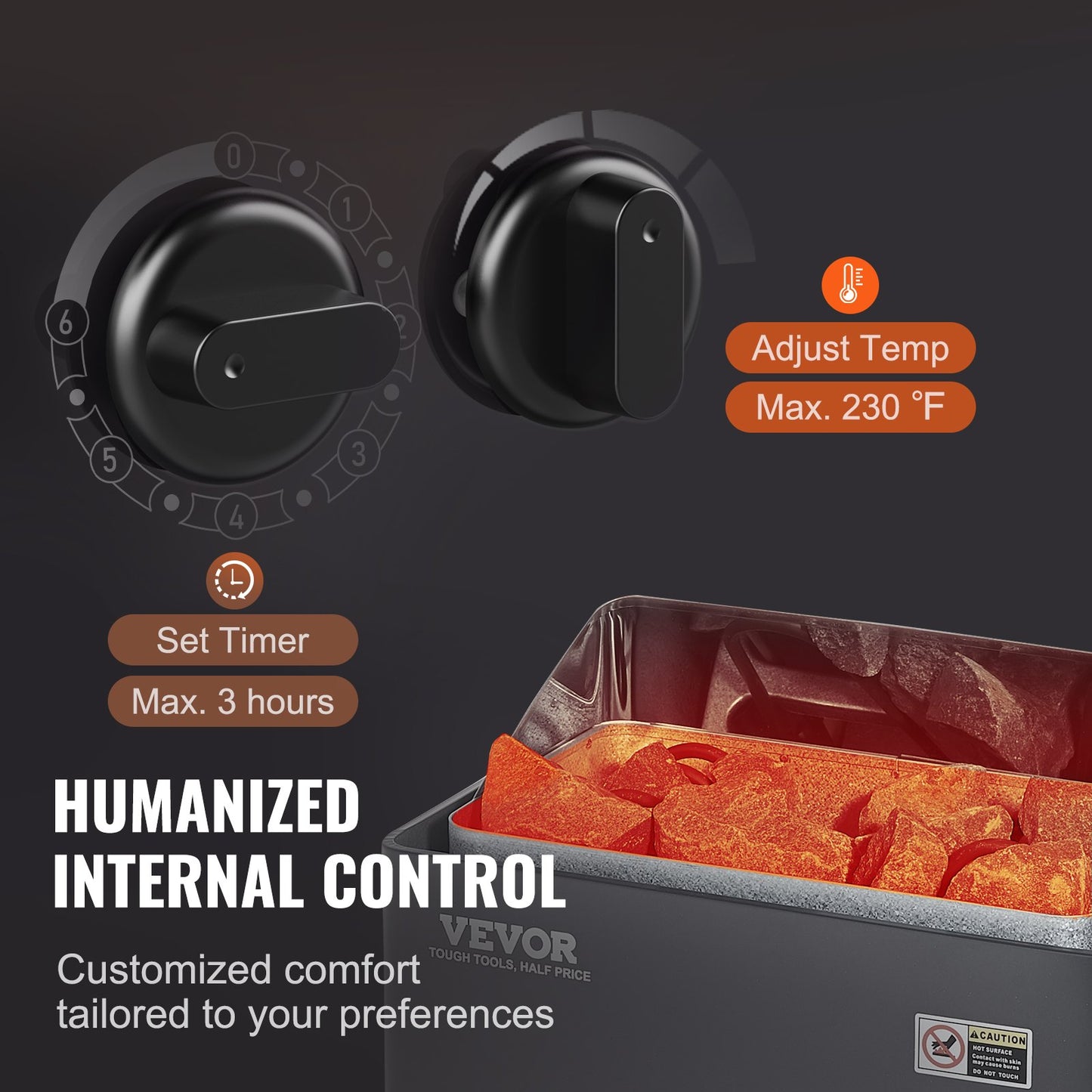 9KW Electric Sauna Heater with Adjustable Temperature & 3H Timer for Home & Spa