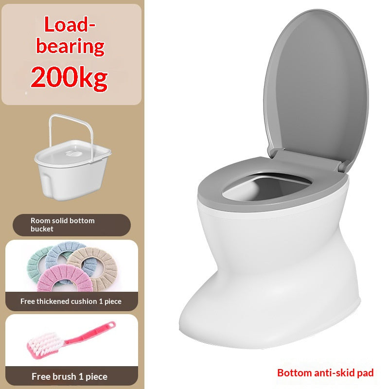 Portable Commode for Elderly & Adults with Limited Mobility - Safe Indoor Use