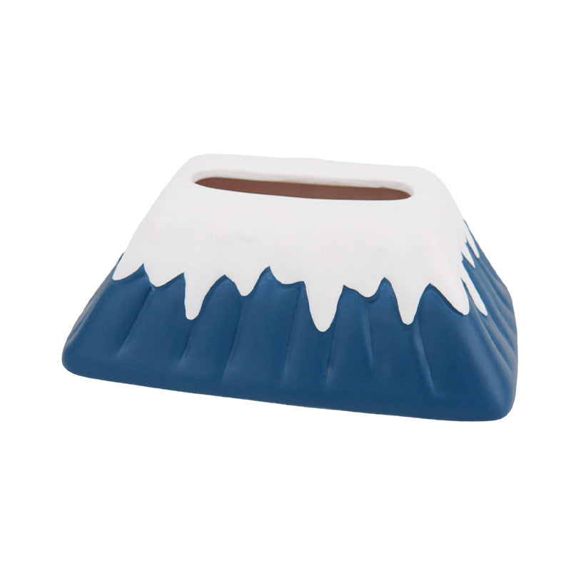 Ceramic Snow Mountain Tissue Box - Modern Minimalist Home Decor