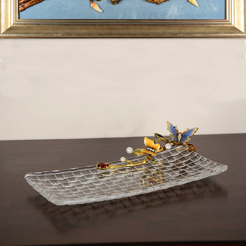 Crystal Glass Fruit Bowl - Modern Minimalist Kitchen Decor