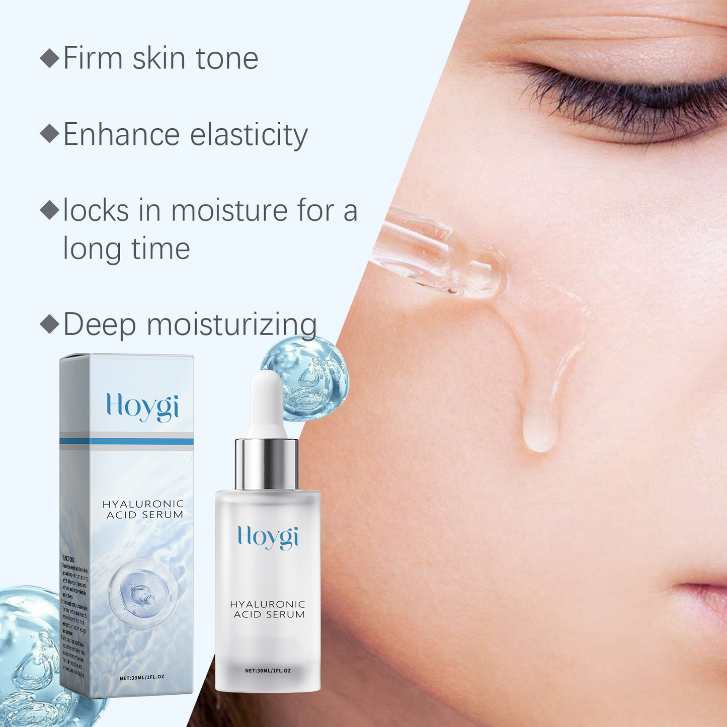 Hyaluronic Acid Facial Serum - Moisturizing & Firming Skin Repair Essence 30ml
