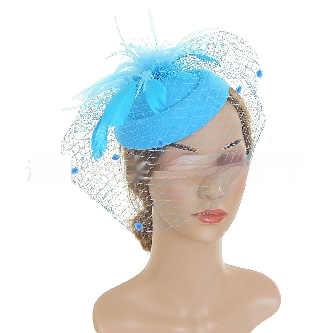 Vintage Bridal Veil Headdress with Flowers