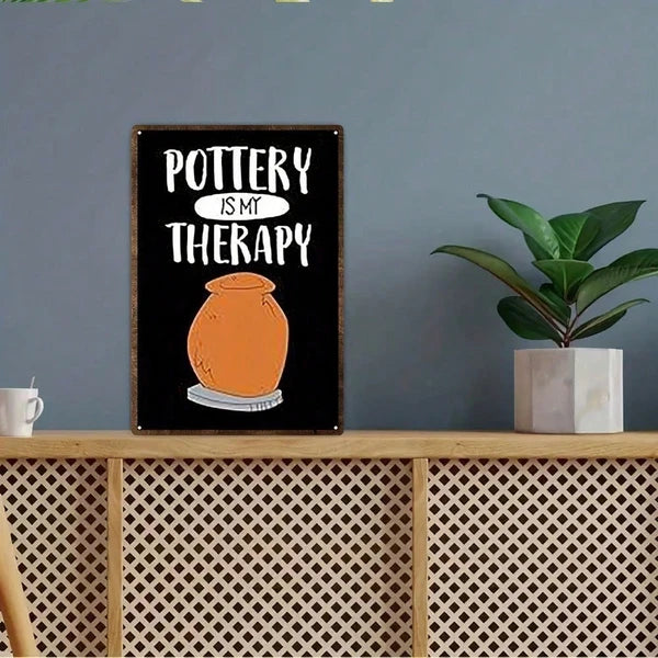 Metal Tin Wall Decoration - 20cm x 20cm Artistic Design