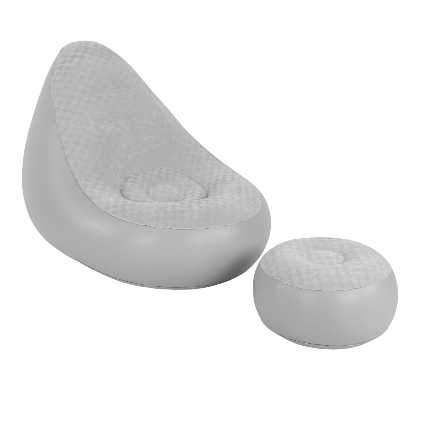 Inflatable Lounge With Footstool PVC Flocking Water Proof Folding