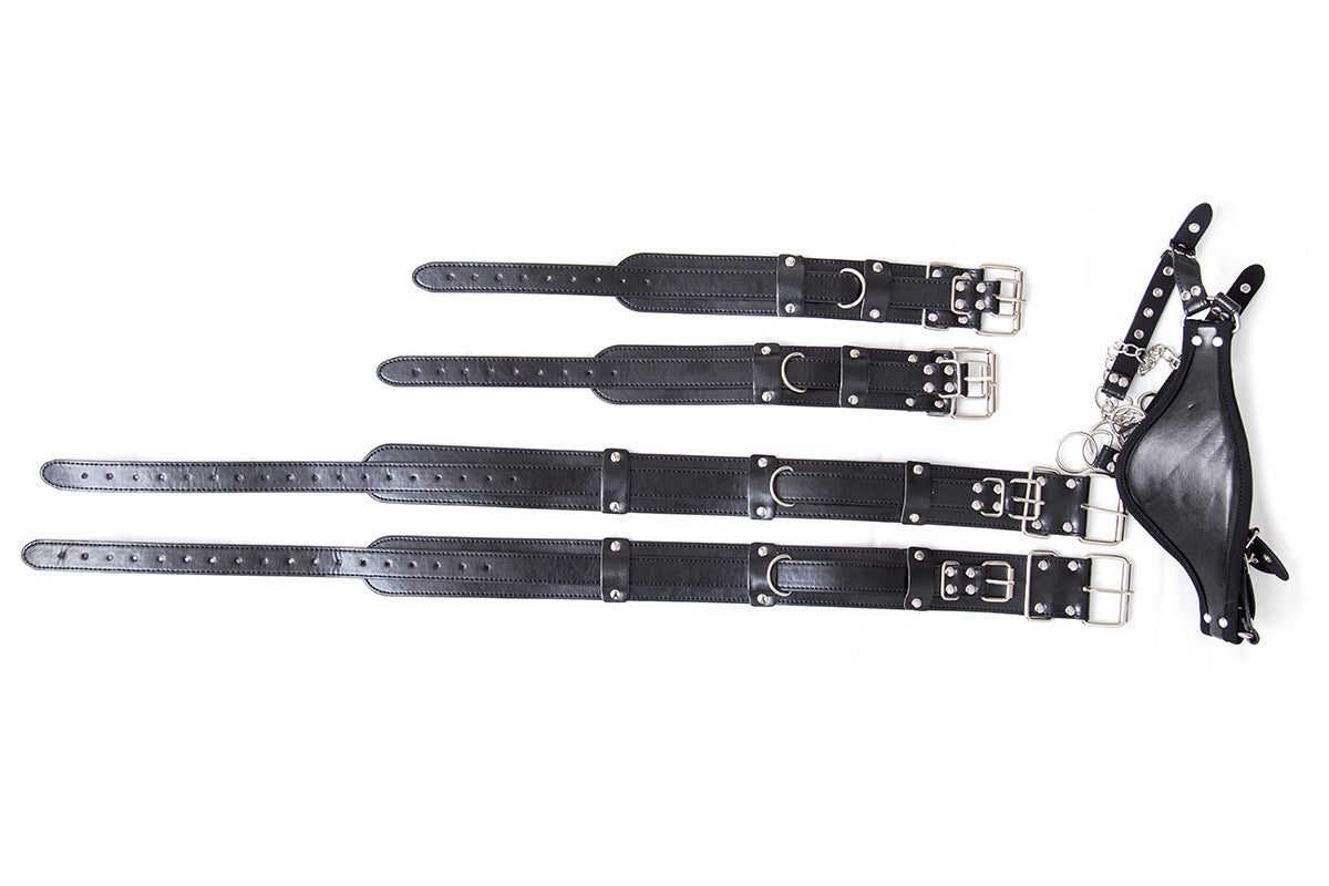 Leather Bondage Strap for Adult Wellness - Simple Black Leather Restraint