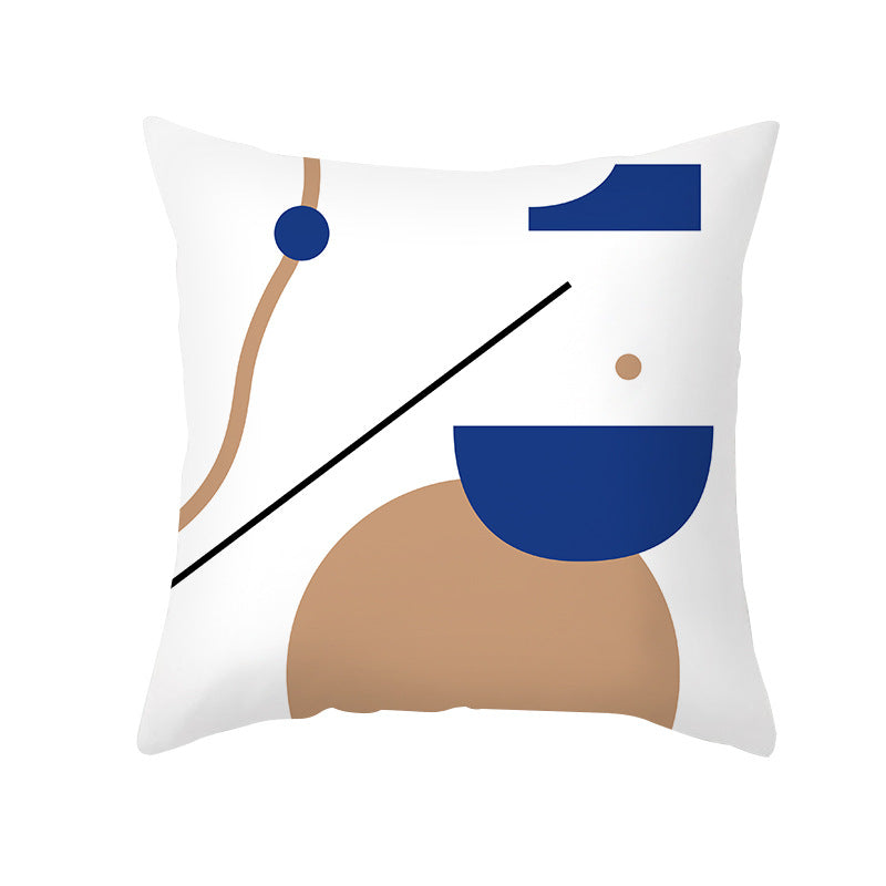 Abstract Art Cushion Cover 45x45cm - Soft Plush Nordic Style Sofa Pillowcase