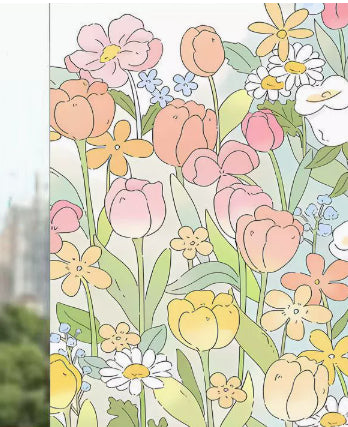 Frosted Privacy Window Film for Bathroom Kitchen - Transparent Opaque Stickers