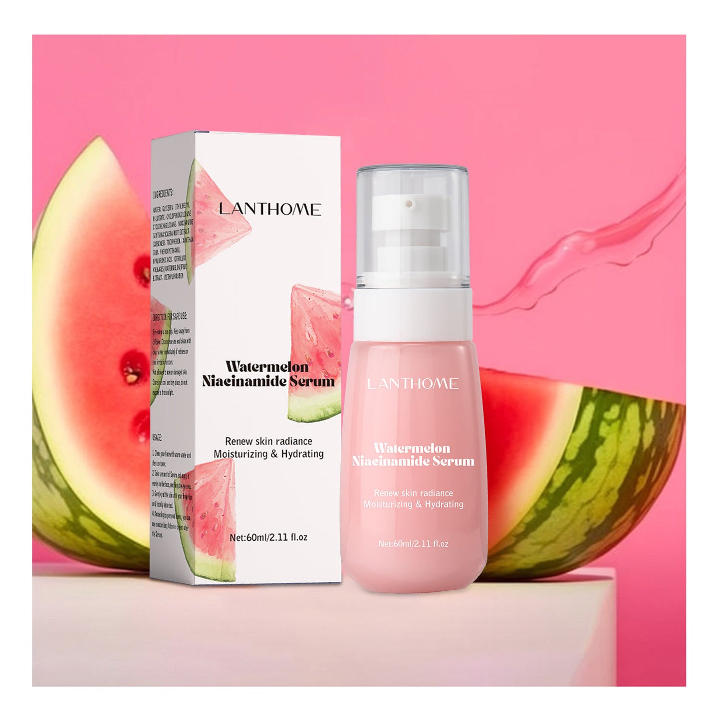Watermelon Facial Essence with Nicotinamide 60ml – Brightening Skin Care Serum