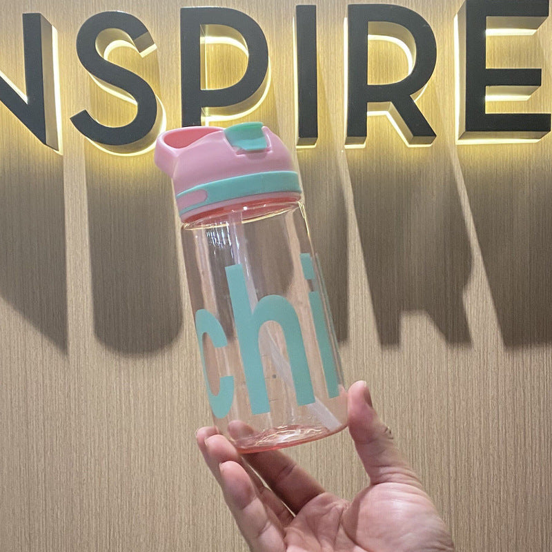 Children's Drinking Water Cup with Straw - Leak-Proof, 450ml, Multiple Colors