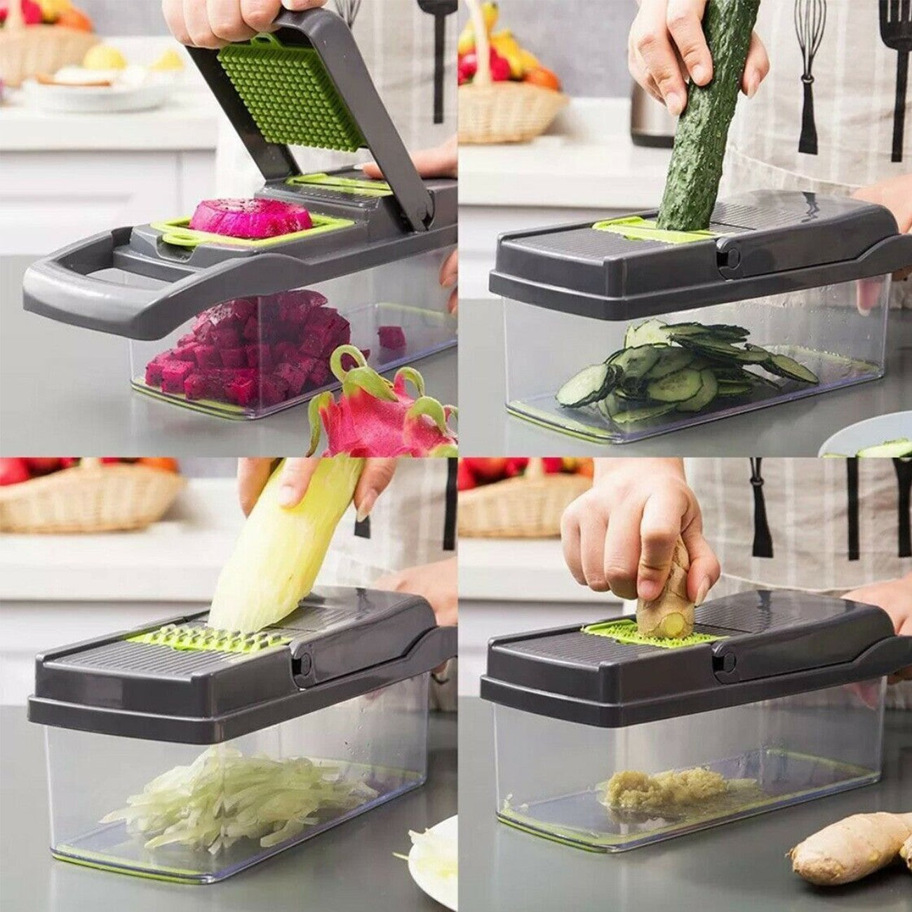 15-in-1 Vegetable Chopper & Fruit Slicer with Container