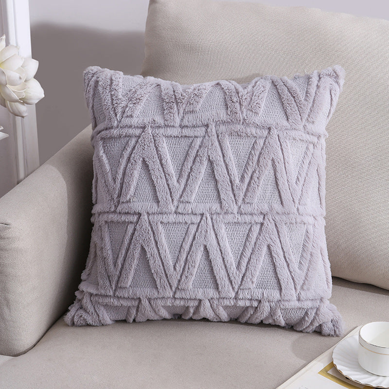 Nordic Double-Sided Plush Pillow Cover 45x45cm Sofa Cushion Case Home Decor
