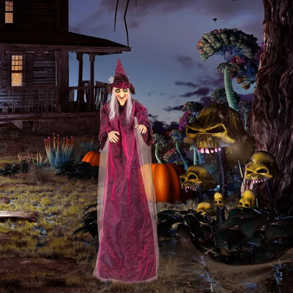 71in Life Size Hanging Witch Decoration with Sound & Light