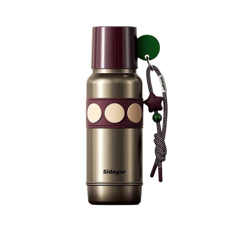 Insulated Water Bottle 600ml with Handle Stainless Steel Travel Drinking Bottle