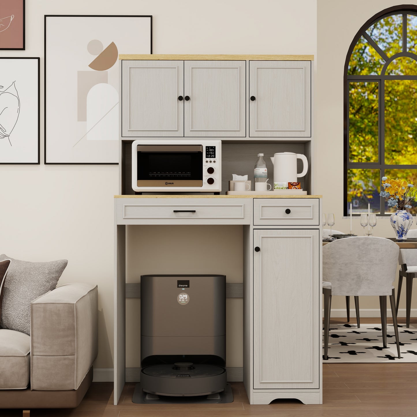 Over The Washer Storage Cabinet for Laundry Room - Antique White