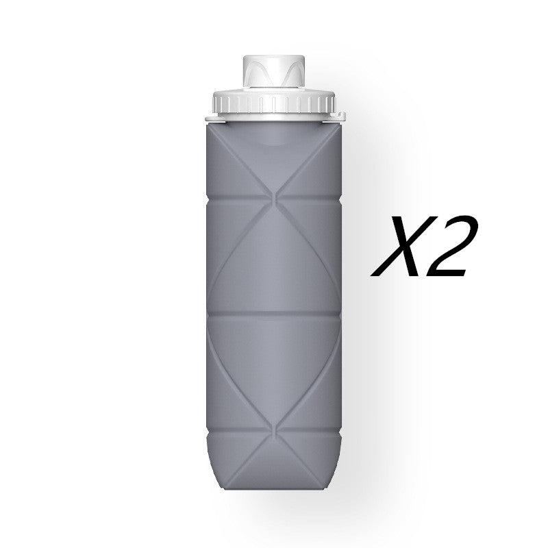 Large Capacity Foldable Water Bottle for Outdoor Travel - Silicone & Plastic