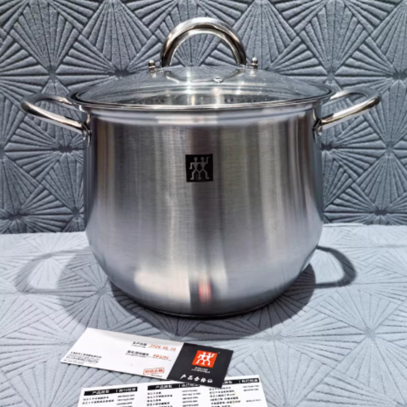 Large Capacity Stainless Steel Stock Pot 24cm Double Ear Cooking Pot