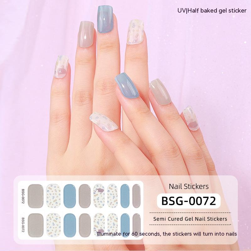 Semi-Cured Nail Stickers - 3D UV Gel Nail Art Set