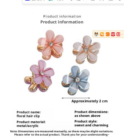 Pearl Floret Hairpin Decor - Blue Hair Accessory Pack of 1