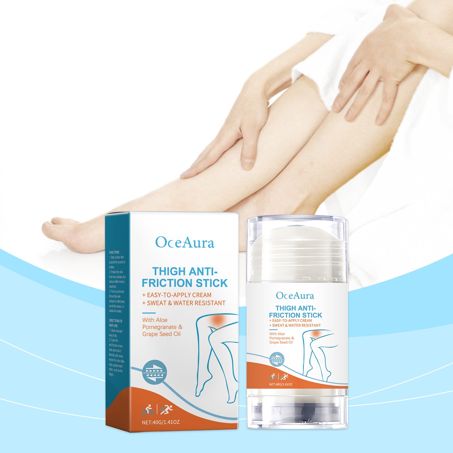 Anti-Friction Body Balm Stick with Aloe Vera and Pomegranate - Multiple Sizes