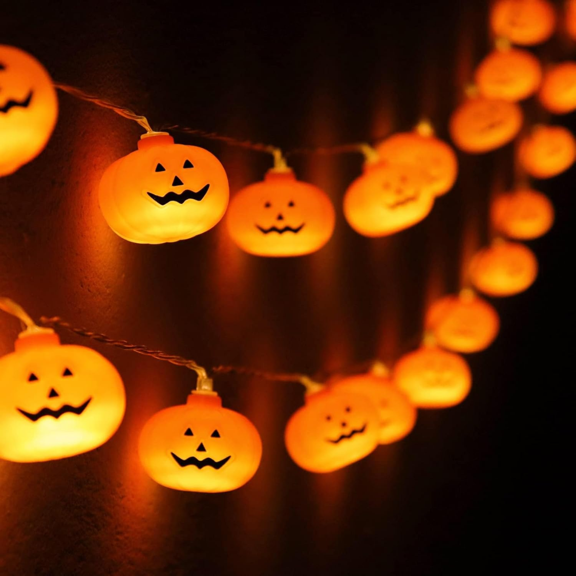 20 LED Pumpkin String Lights - 10 FT Waterproof Halloween Decor