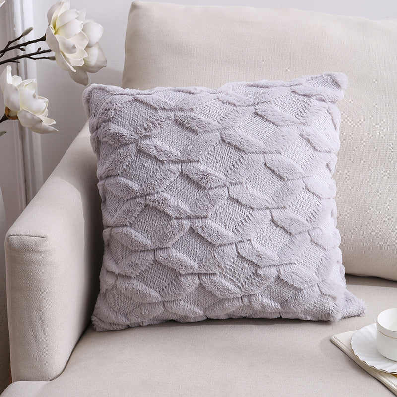 Nordic Double-Sided Plush Pillow Cover 45x45cm Sofa Cushion Case Home Decor