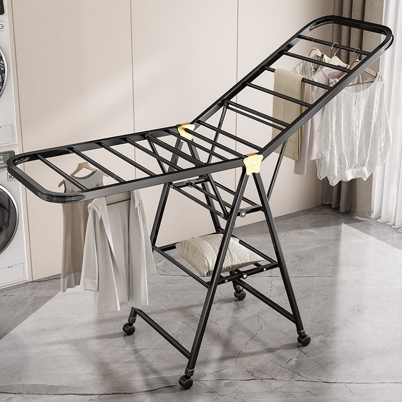 Cream White 1.8m Multi-Function Floor Drying Rack with Shoe and Clothes Storage