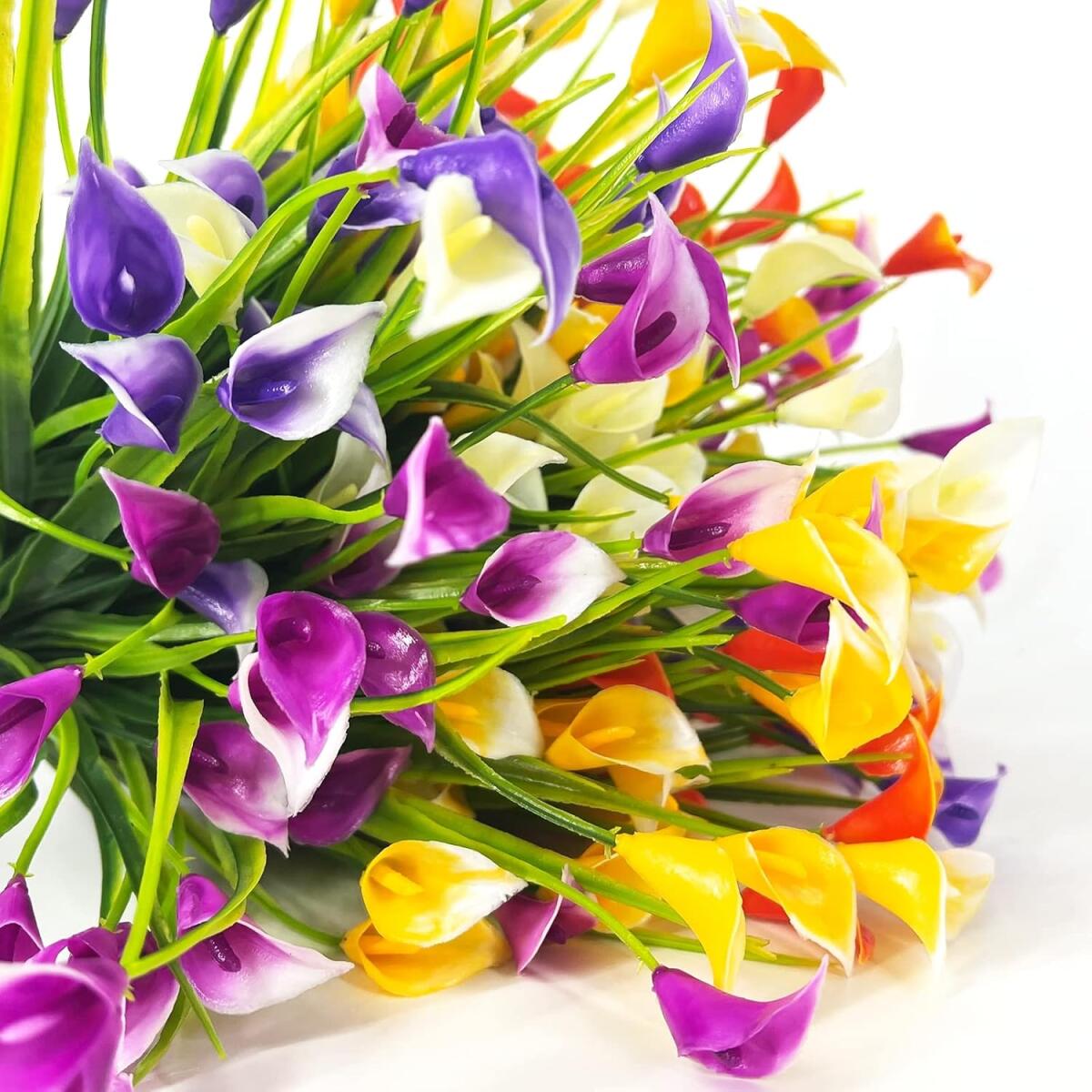 5PCS Artificial Calla Lily Bundles - Colorful Decorative Flowers