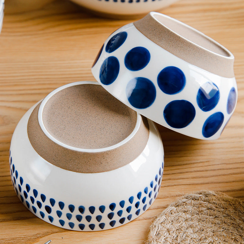Hand-Painted Ceramic Soup Bowl 4-Inch Set of Creative Dinnerware for Home & Restaurant