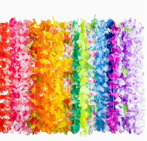 Colorful Flower Garland Headband & Bracelet Set for Parties Festival Handmade Accessories