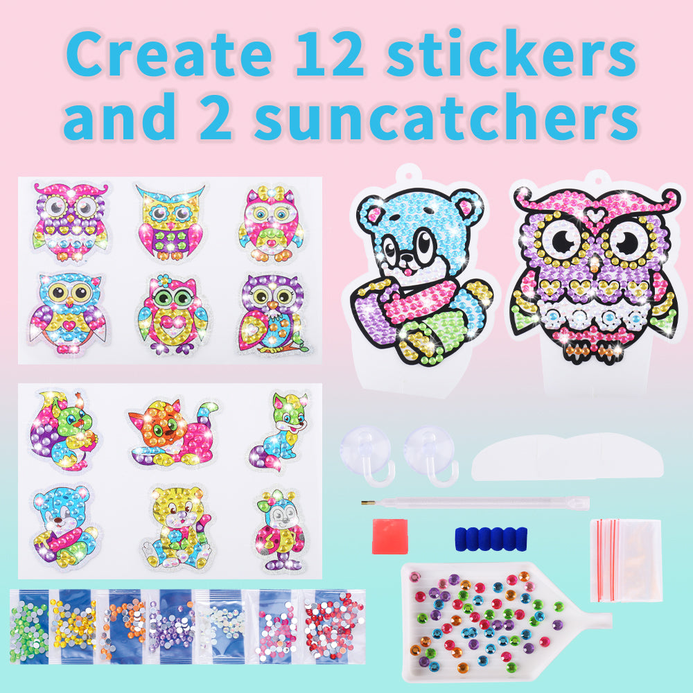 Kids Diamond Painting Sticker Set - 20cm x 20cm Framed Resin Art for Children