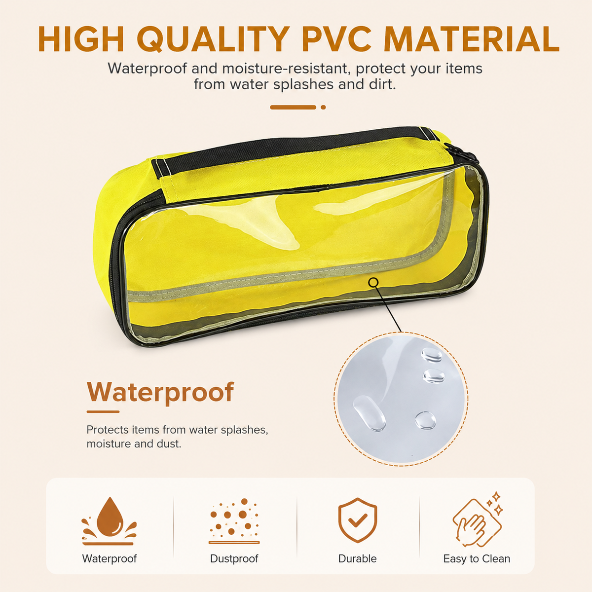 Waterproof Towel & Clothes Storage Bag for Swimming Gym Beach Travel - Yellow