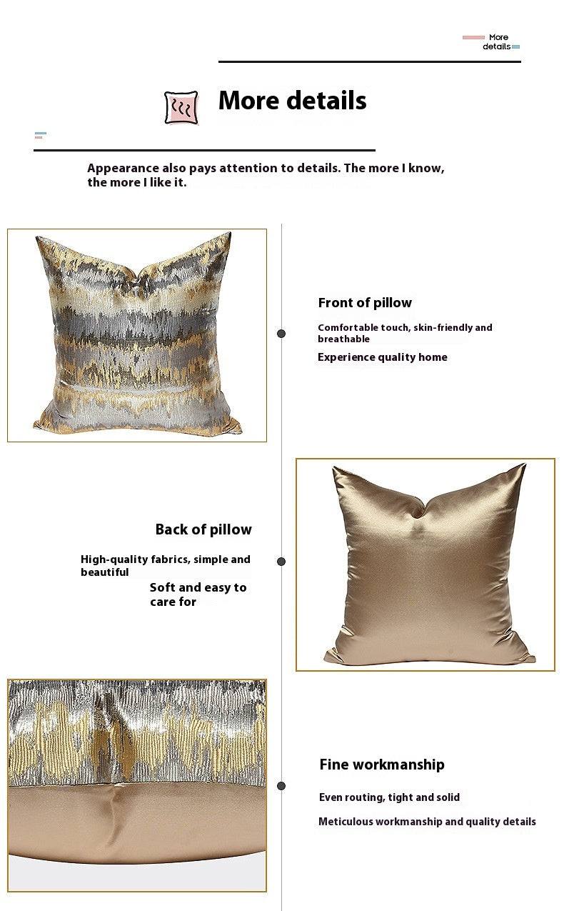 Luxurious Gray Gold Striped Pillow Cover - Modern Home Decor Cushion