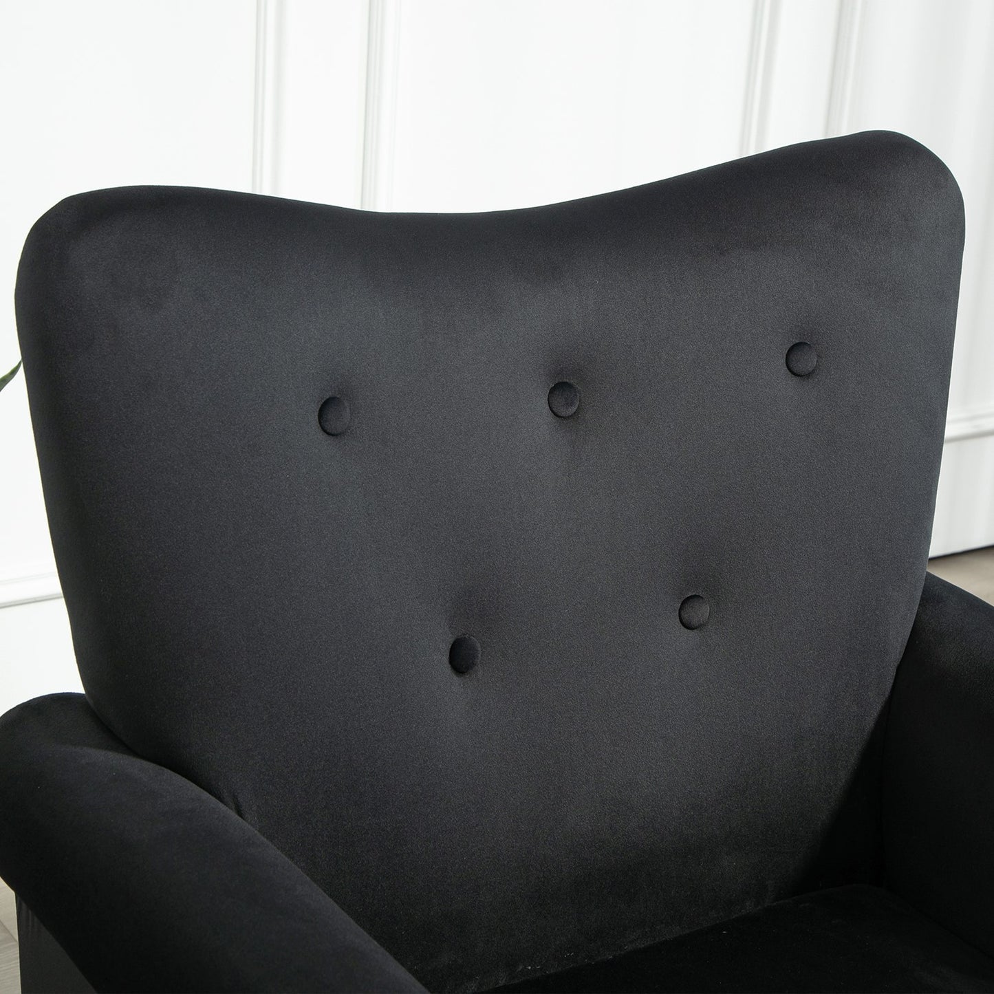 Mid-Century Modern Wingback Accent Chair, Upholstered Fabric Armchair