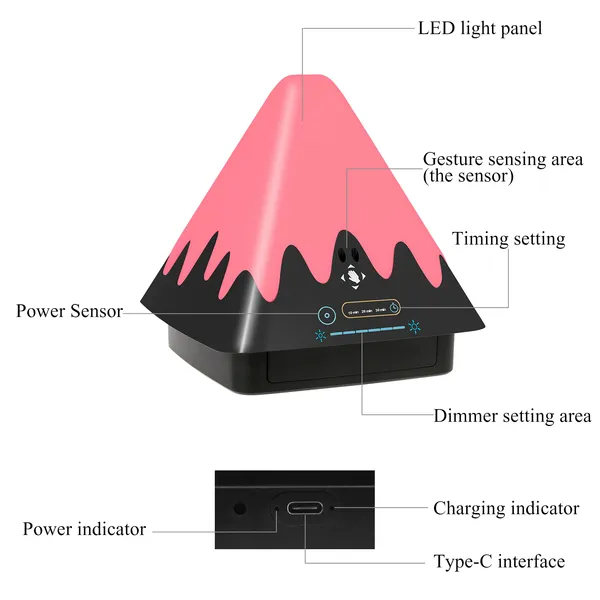 Touch Control Night Light 8-Color Change Dimmable Table Lamp Portable Timer