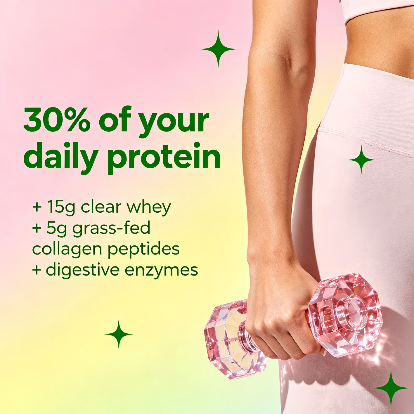 Clear Protein Collagen Peptides Powder - Raspberry Lemonade, Grass-Fed Whey