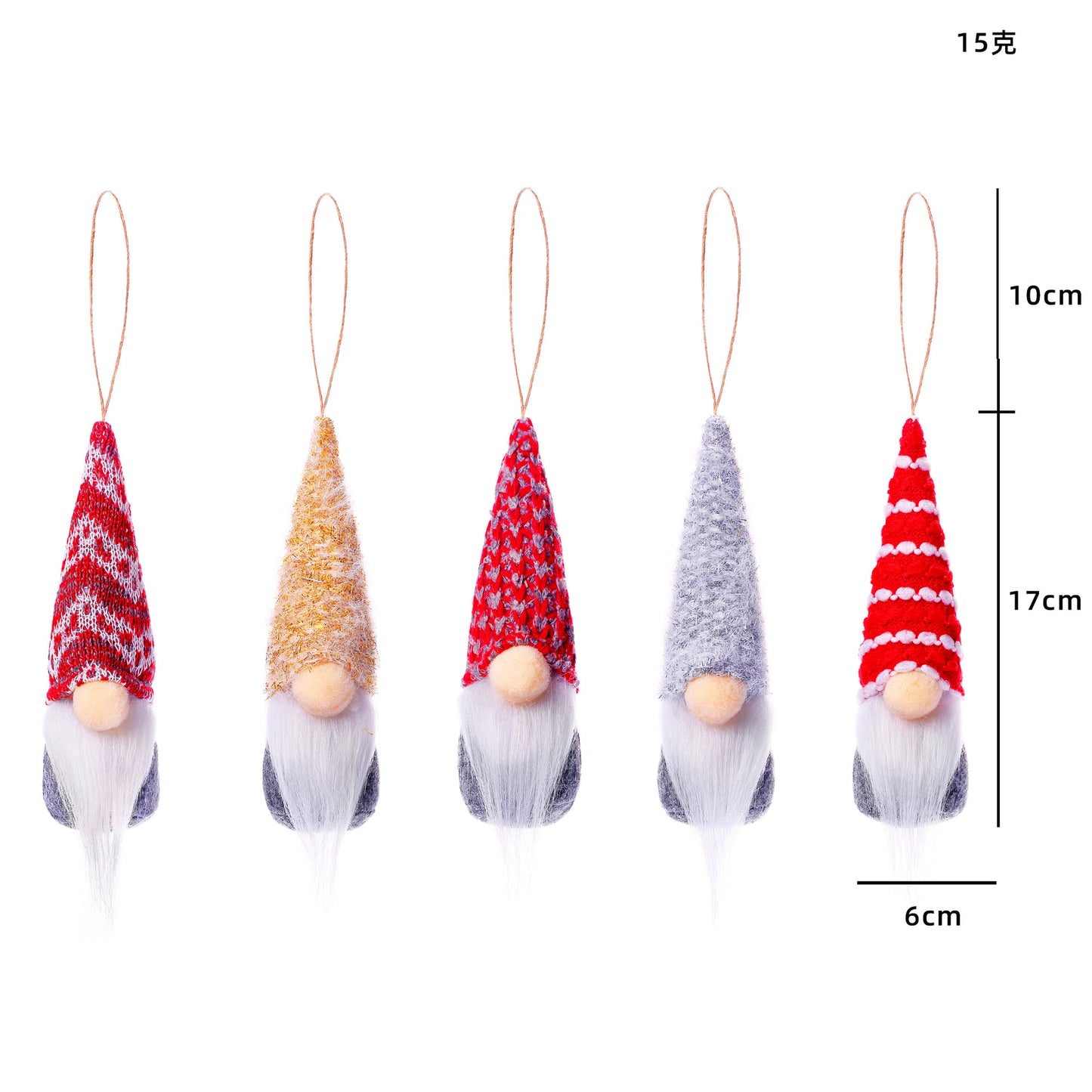 Christmas Wool Faceless Plush Doll Ornaments Set of 10 - Holiday Decor