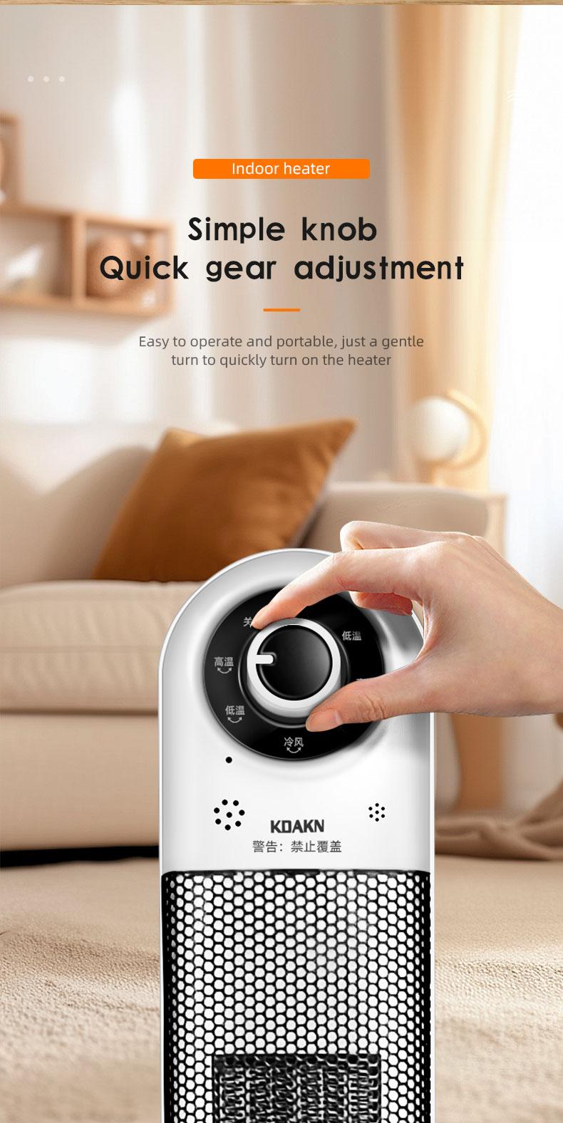 2000W Adjustable Indoor Space Heater with 6 Speed Settings for Home Use