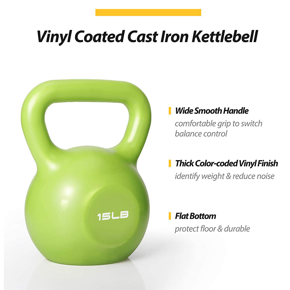 15lbs Kettlebell Set for Strength Training - Green