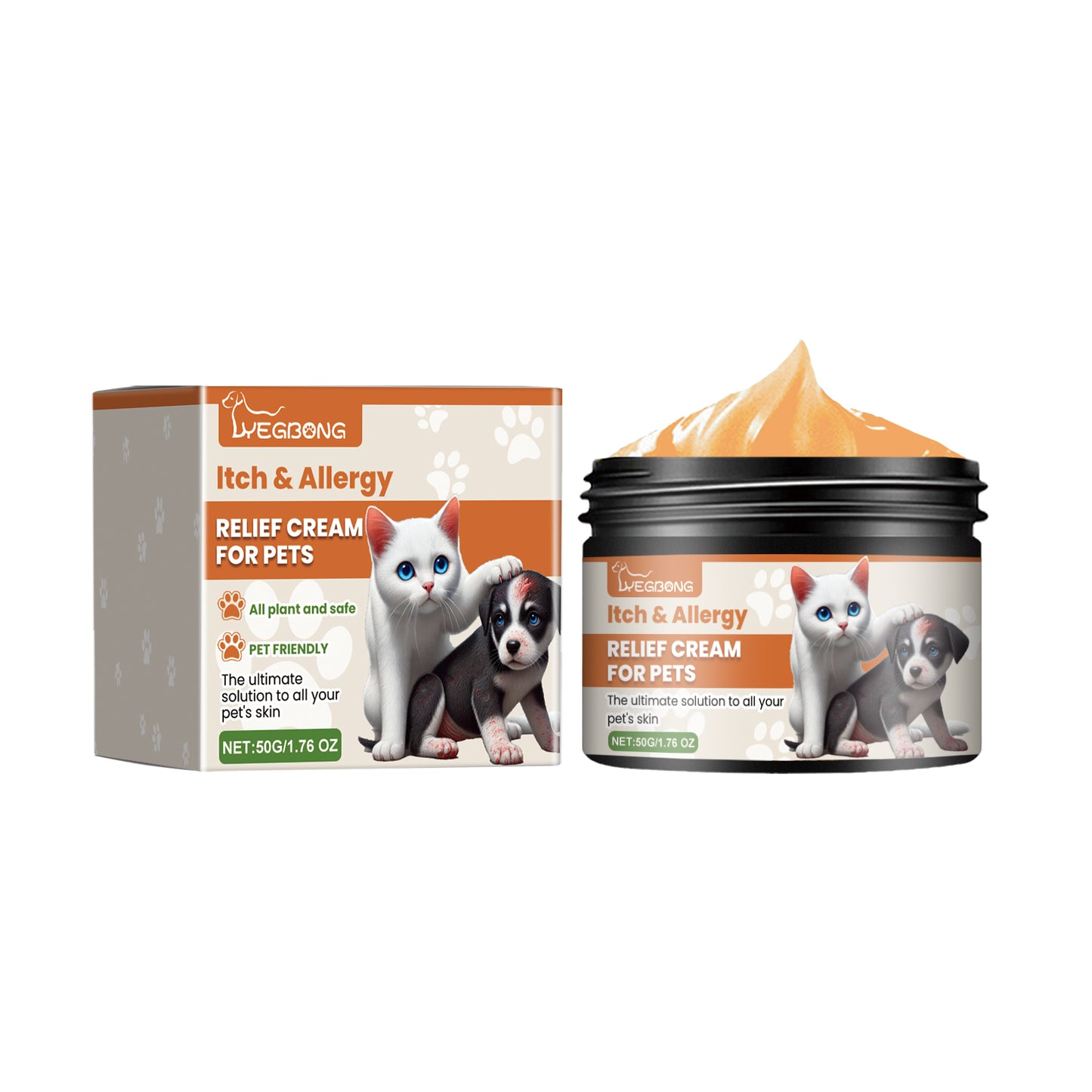 Pet Itch & Allergy Relief Cream for Dogs & Cats - Natural Herbal Skin Soothing 50g