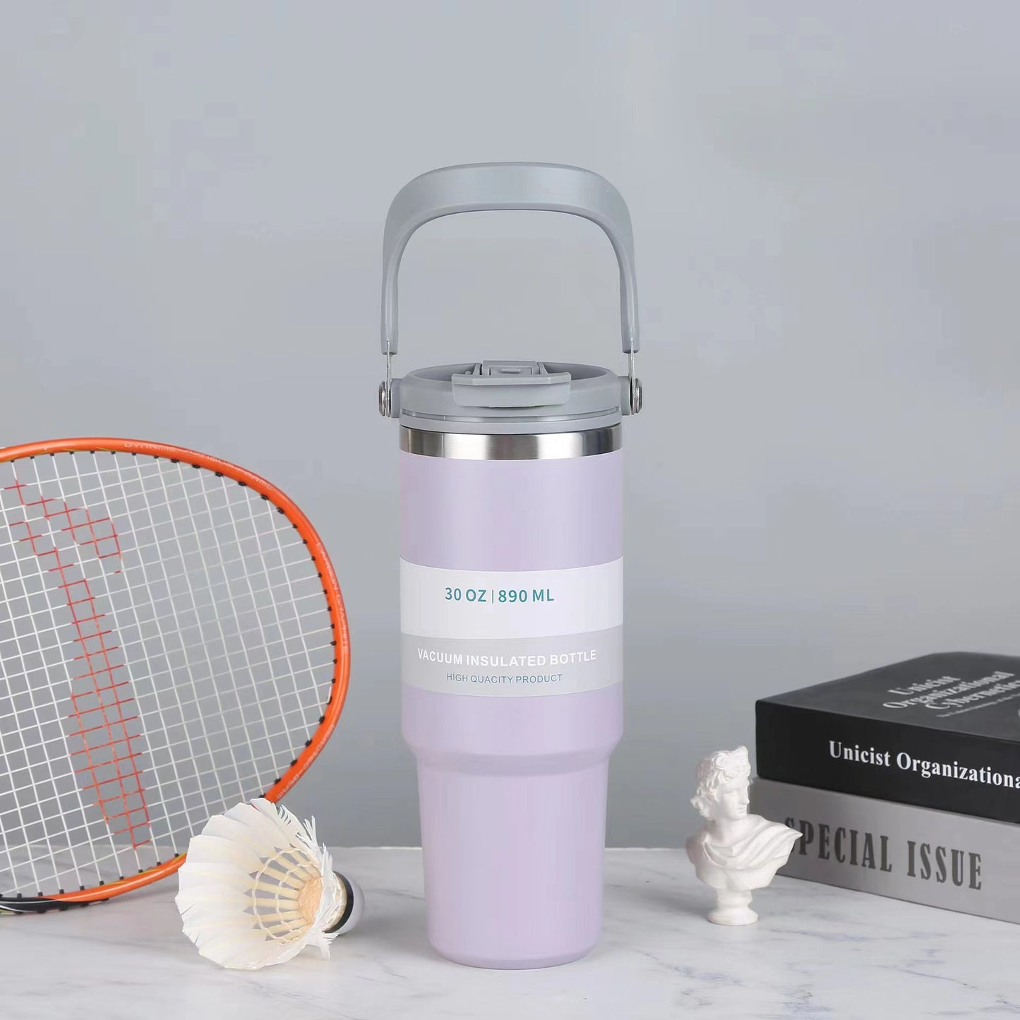 Insulated Stainless Steel Double Drink Cup - 900ml Capacity, Portable Thermos Mug