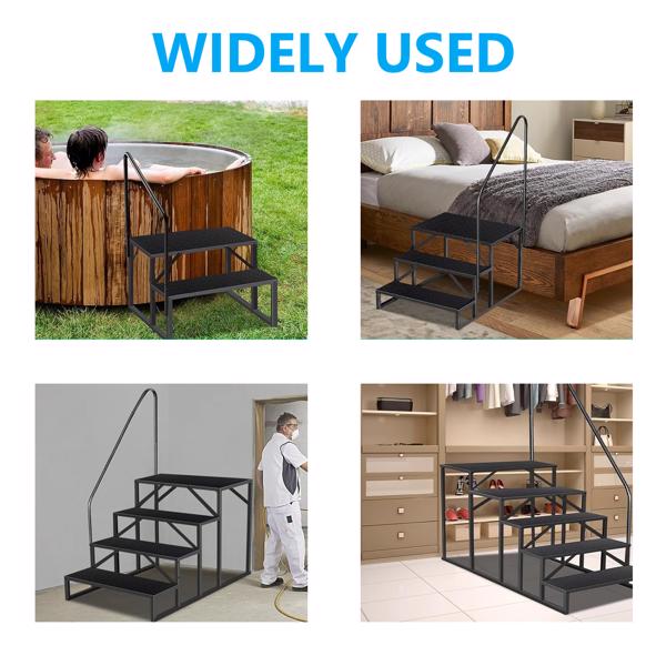 Heavy-Duty Pool Ladder with Handrail - 660Lb Capacity, Anti-Slip Steps, Above-Ground Pool Access