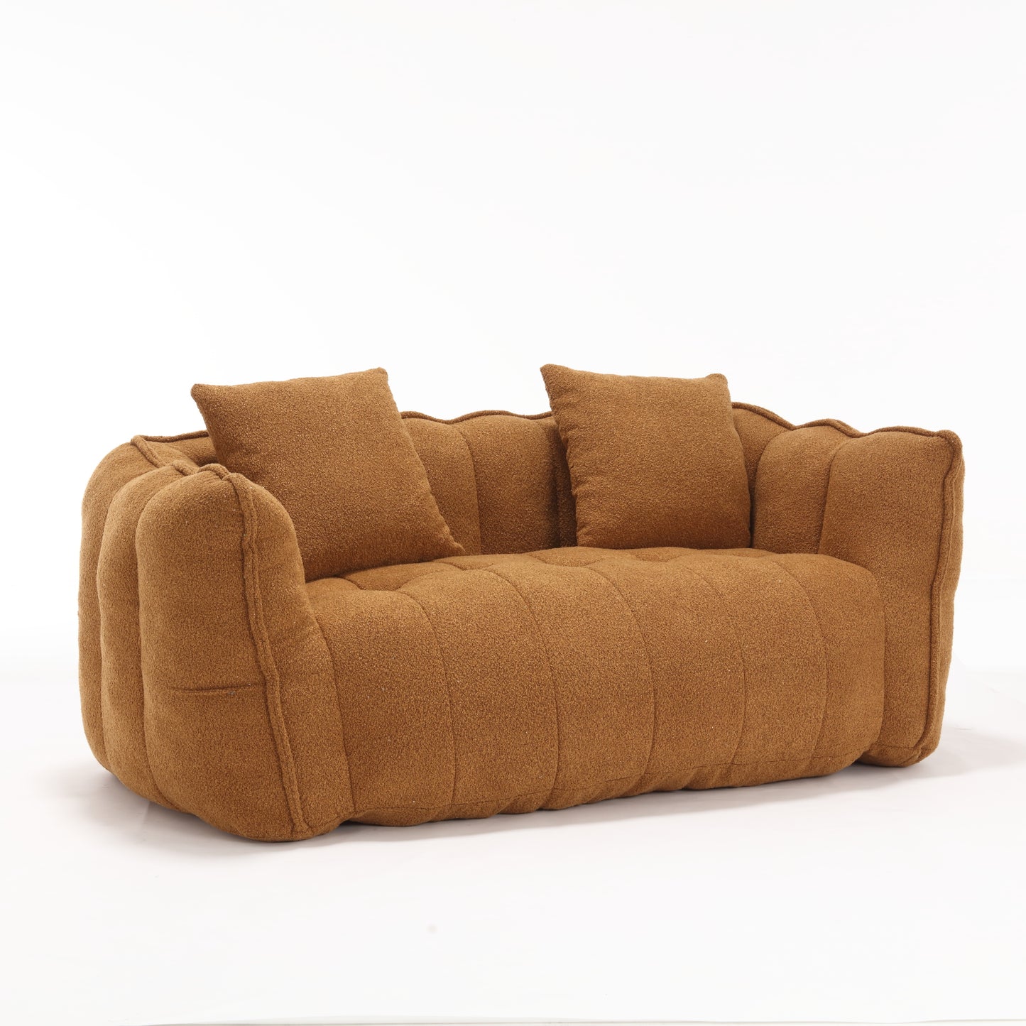Yellow Beanbag Chair for Two - Soft Chenille Foam Recliner