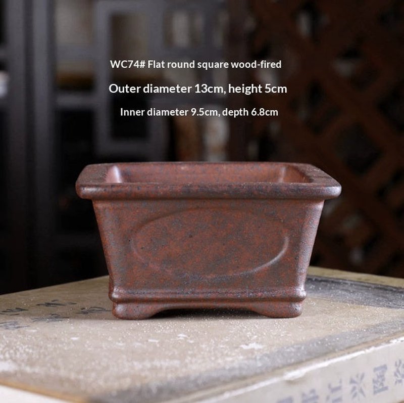 Rectangular Purple Clay Flower Pot with Square-Edged Design - Multiple Styles