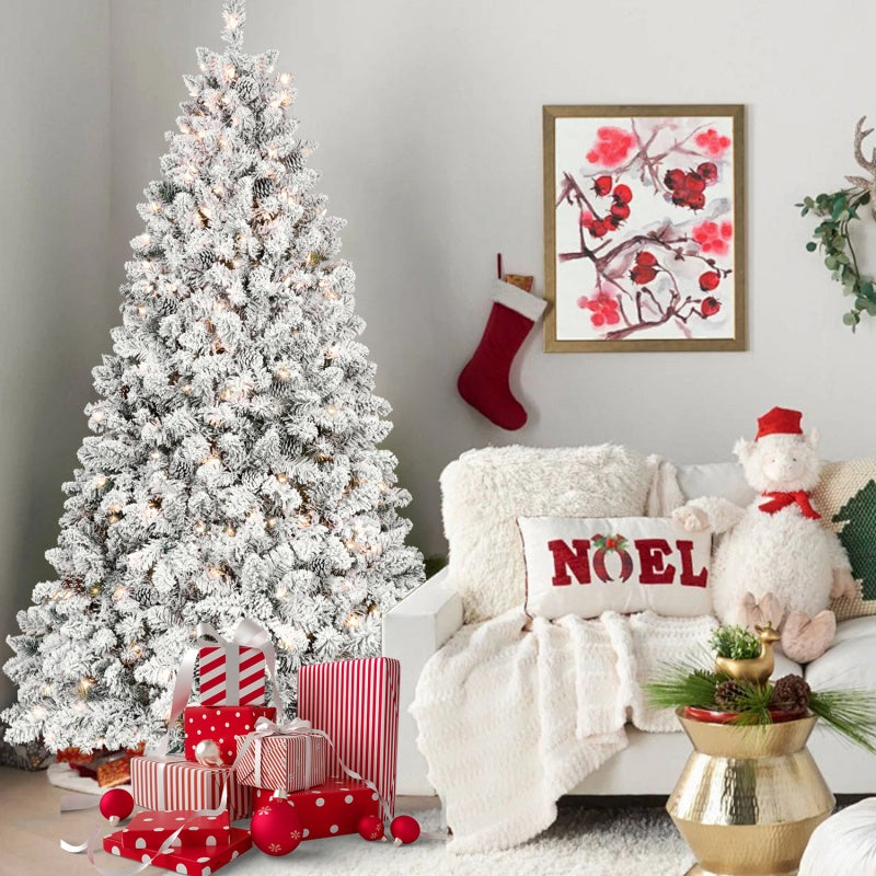 PVC Christmas Tree with Warm Lights and Pine Cones - Multiple Heights