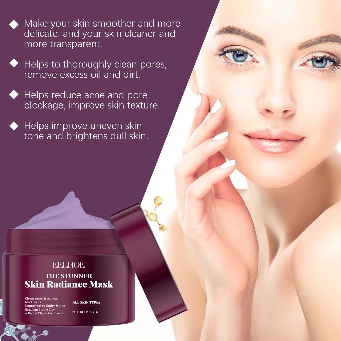 Brightening Facial Mask with Lactic Acid and Vitamin E - Pore Refining