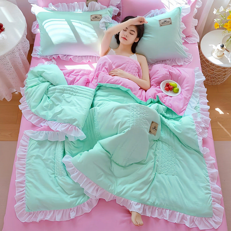 Korean Style Cotton Summer Blanket - Washed Cotton Bedding 200x230cm
